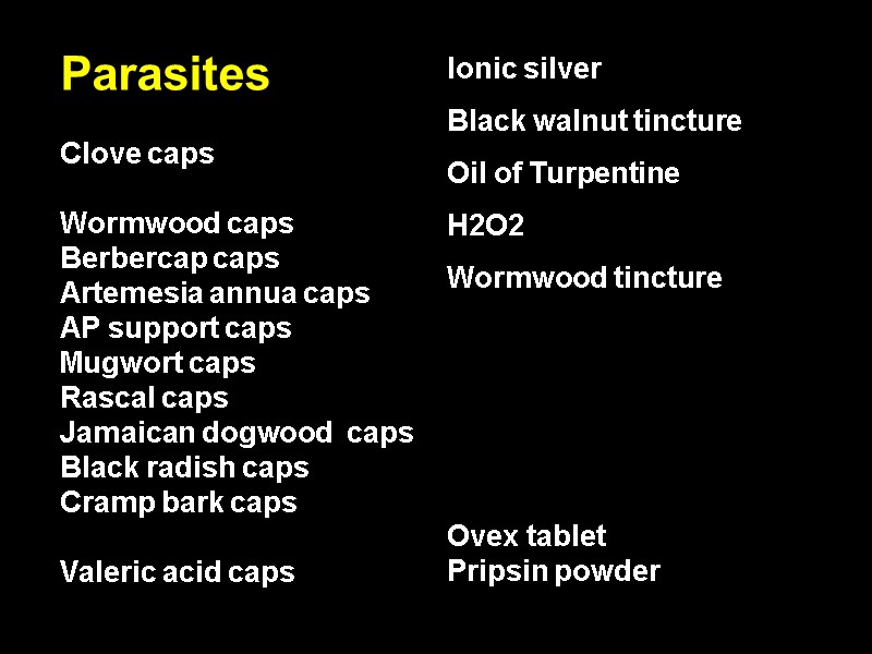 Parasites  Clove caps          